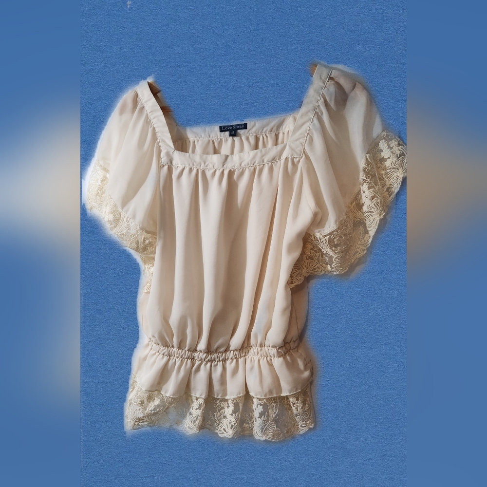 Romantic Lacy Short Sleeve Top